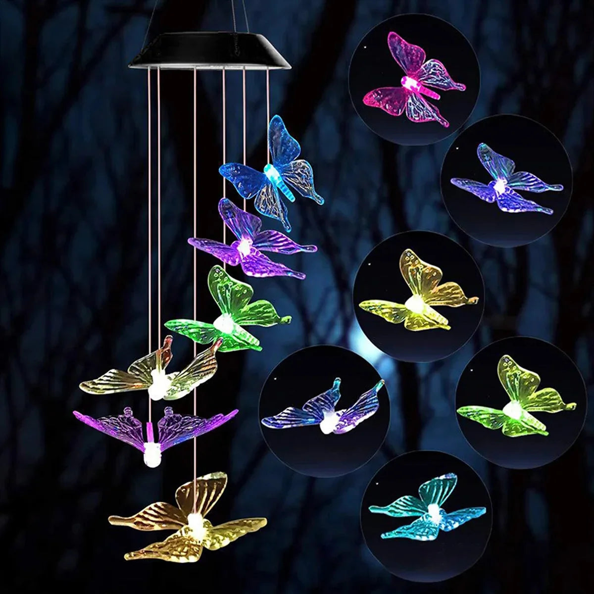 LumiFladder | Magische Atmosphäre für deinen Garten - Solar LED Windspiel