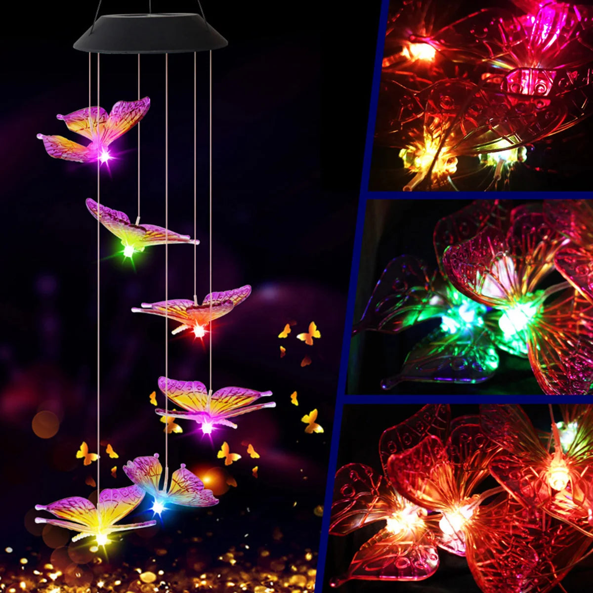 LumiFladder | Magische Atmosphäre für deinen Garten - Solar LED Windspiel