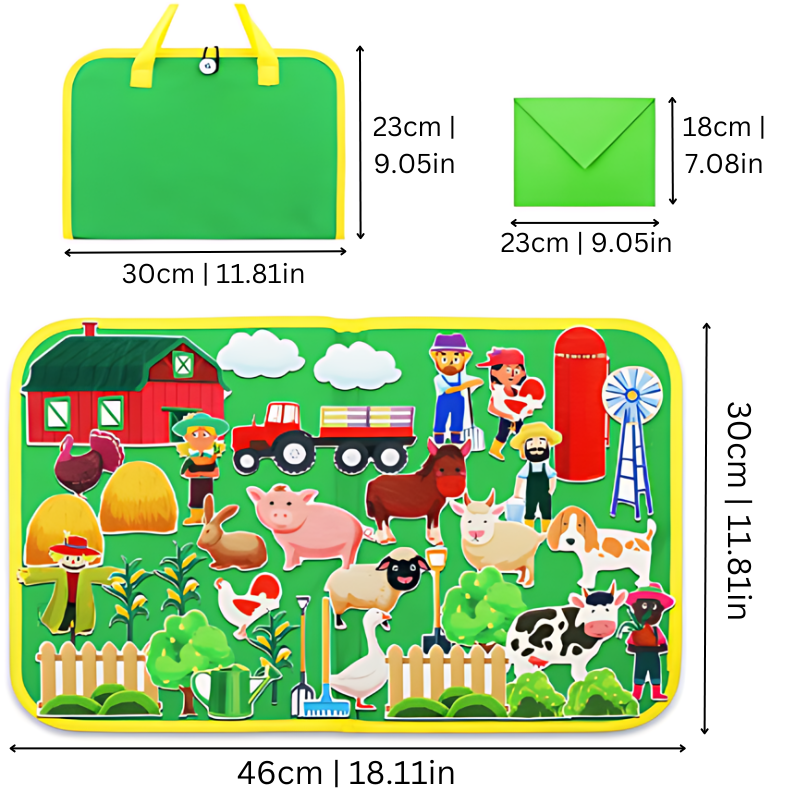 Montessori Felt Boards | Calm Playing - Educational Busy Board with Felt Animals for Children
