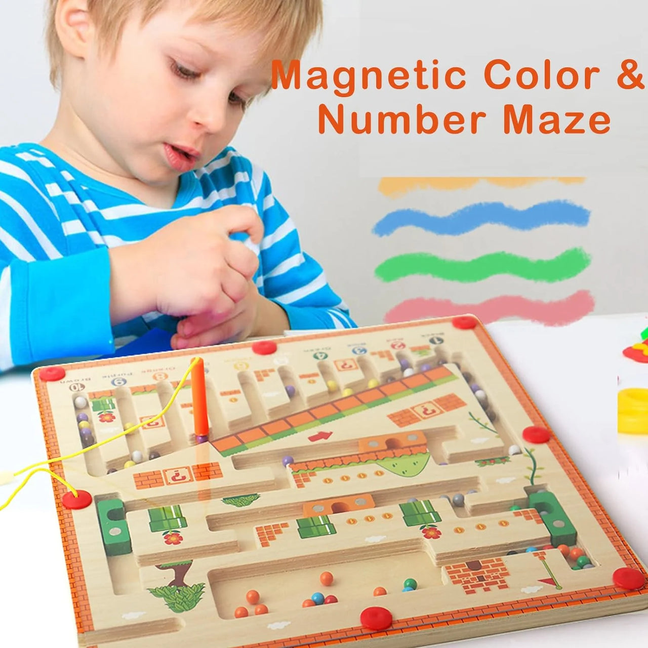 Magnetic Explorer Maze | Stimuleer creativiteit - Montessori doolhof bord voor kinderen