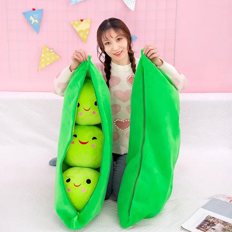 SnugglePea | Guisante abrazable - Guisante gigante de peluche en una vaina