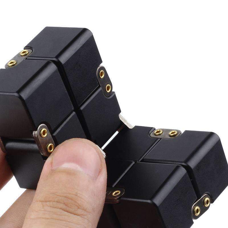 StressMaster | One-Hand Stress Cube - Portable Metal Infinity Cube Toy for Kids & Adults