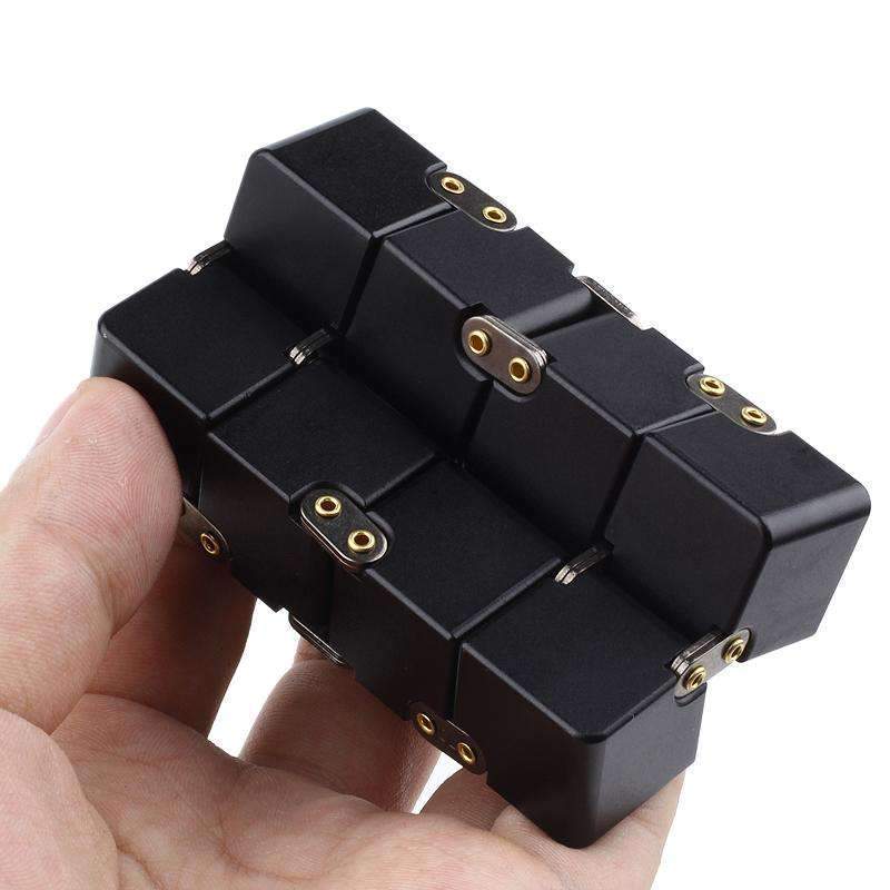 StressMaster | One-Hand Stress Cube - Portable Metal Infinity Cube Toy for Kids & Adults