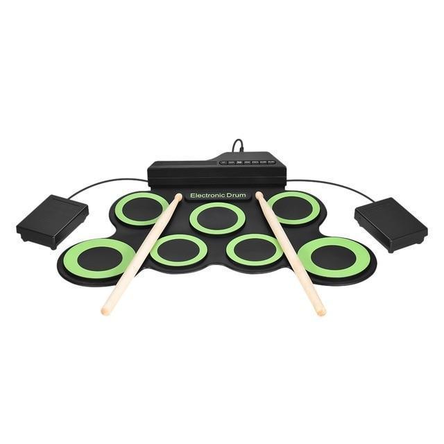 Rol-Up Drumset | Draagbaar en Flexibel - Siliconen Pad met Luidspreker en Drumsticks