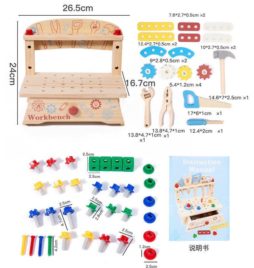Ecotoys FixiBoard | Stimuloi Luovuutta ja Taitoja - Opettava Puinen Leikkilauta
