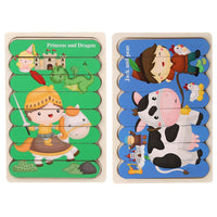 Thumbnail for EcoToys Montessori Tierpuzzle | Bildung und Förderung - Doppelseitiges 3D-Puzzle