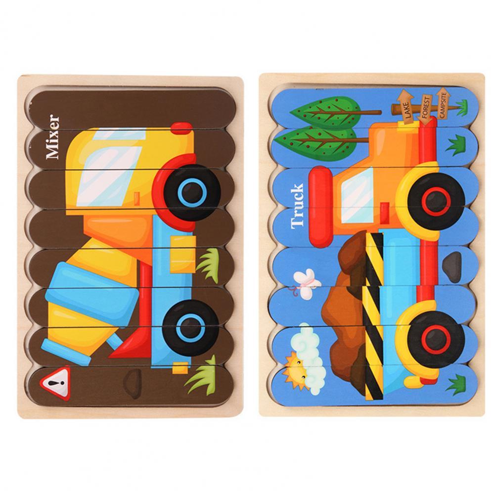 Ecotoys Wooden 3D Vehicle & Fruit Puzzles | Educatief Speelgoed voor Creatieve Kinderen - Leer en Speel met Puzzels voor Jouw Kind