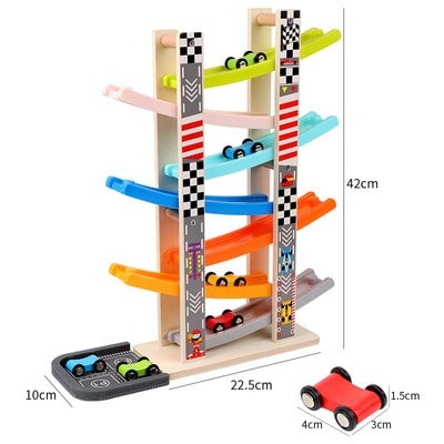 RacerFun | Magische Kleurbaan - Houten Speelset voor Kinderen